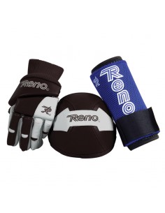 KIT RENO GUANTS _ GENOLLERES _ ESPINILLERA NEGRE BLANC...