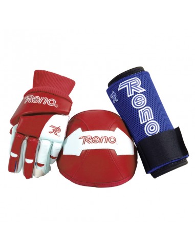KIT RENO GLOVES _ KNEEPADS _ RED WHITE SHIN...