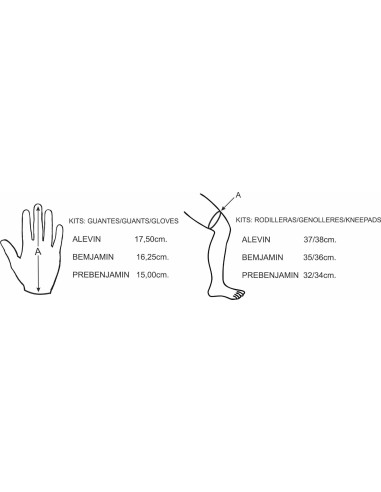 KIT RENO GUANTS _ GENOLLERES NEGRE BLANC PREBENJAMÍ4188
