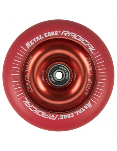 RUEDA METALCORE© 100MM - ROJO / ROJO FLUORESCENTE 653